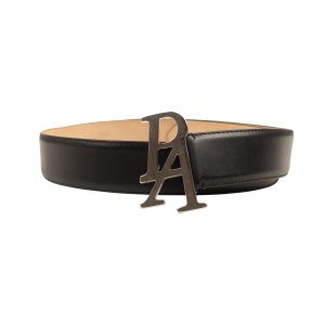 Gürtel – Leder, Schwarz, Logo