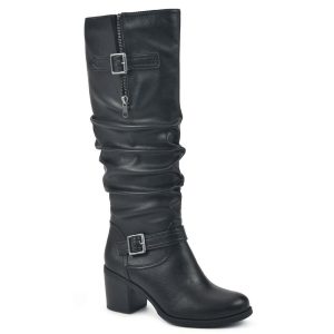 Desirable lockere kniehohe Kunstlederstiefel