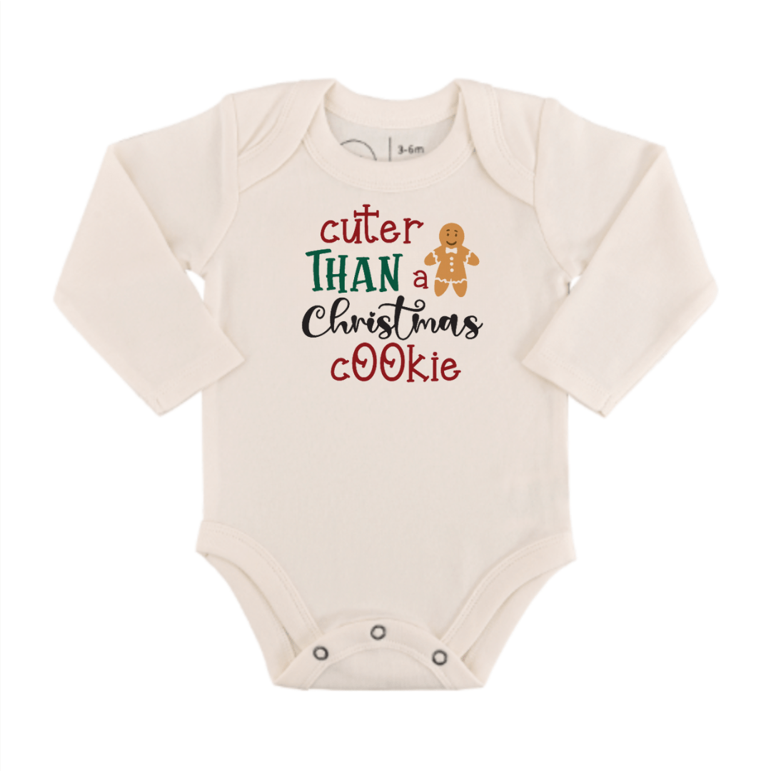 Langarm-Baby-Body mit Weihnachtsplätzchen-Grafikmotiv