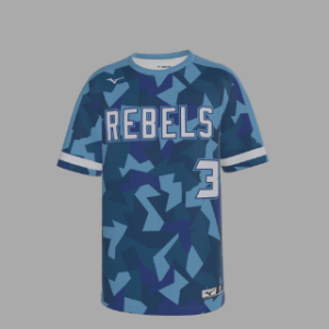 Mizuno Custom Baseballtrikot mit Rundhalsausschnitt und eingesetzten Ärmeln
