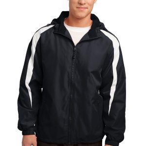 Sport-Tek Herrenjacke im Colorblock-Design mit Fleecefutter