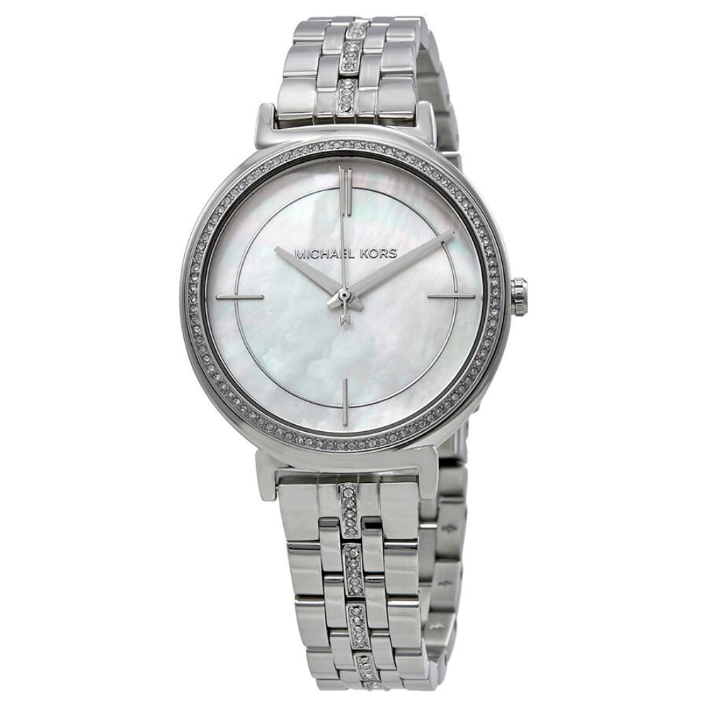 Michael Kors Cinthia MK3641 33MM Armbanduhr – Damen, Silber, Quarzwerk