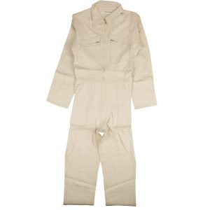 Overall – Kontrastnähte, Beige, Leinen