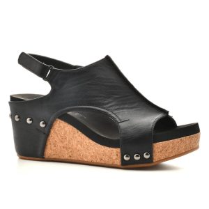 Say Baby Keilsandalen mit Korkabsatz in Schwarz