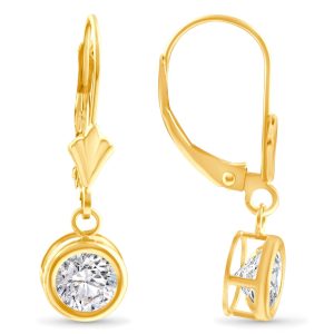 Hängecreolen aus 14-karätigem Gelbgold mit laborgezüchteten Diamanten und Klappbügel – 1,80 ct