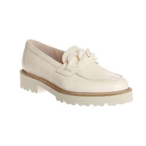 Instep Loafer – Leder, Damen, Schnalle, Elfenbein