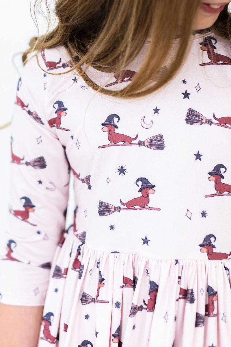 Happy Howl-oween Kleid mit schwingendem Rock – Taschen