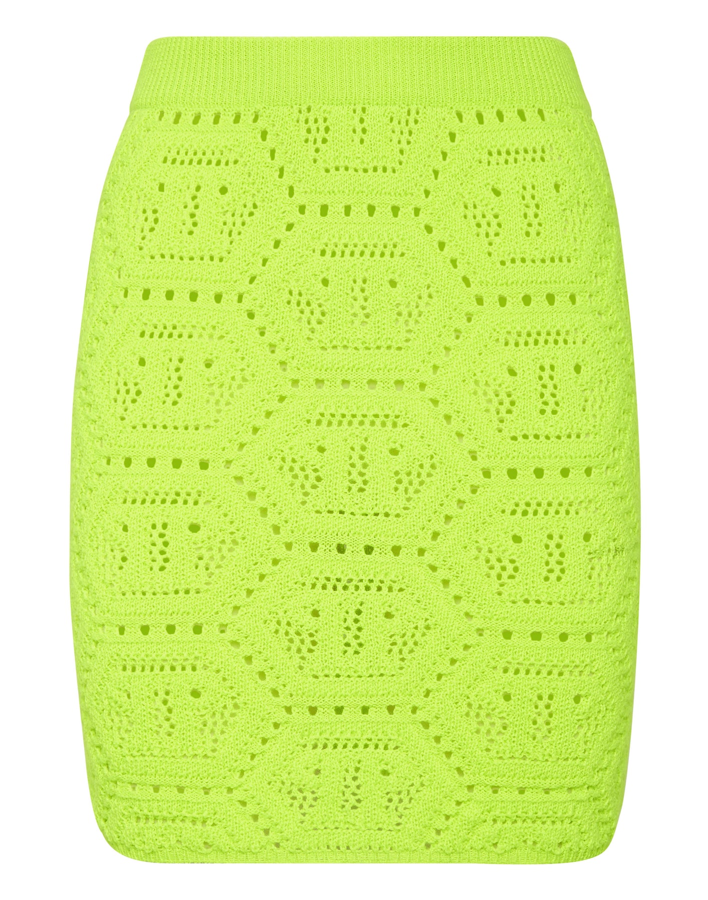 Fluo Strick-Minirock mit Monogramm