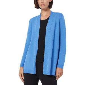 Strickjacke in Kurzgröße mit offener Vorderseite und Rippbesatz