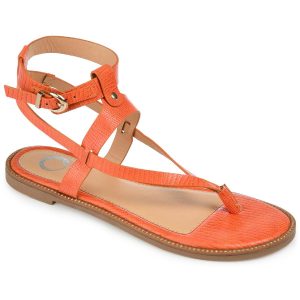 Tangie Kunstleder-Sandalen mit Schnalle und Fersenriemen