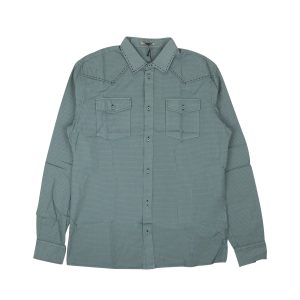 BOTTEGA VENETA überfärbtes Baumwollhemd mit Struktur – Tweedia-Blau, neu mit Etikett