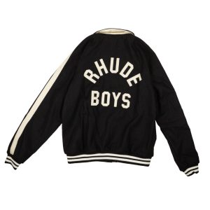 Schwarze Signature Bomberjacke für Jungen aus Wolle