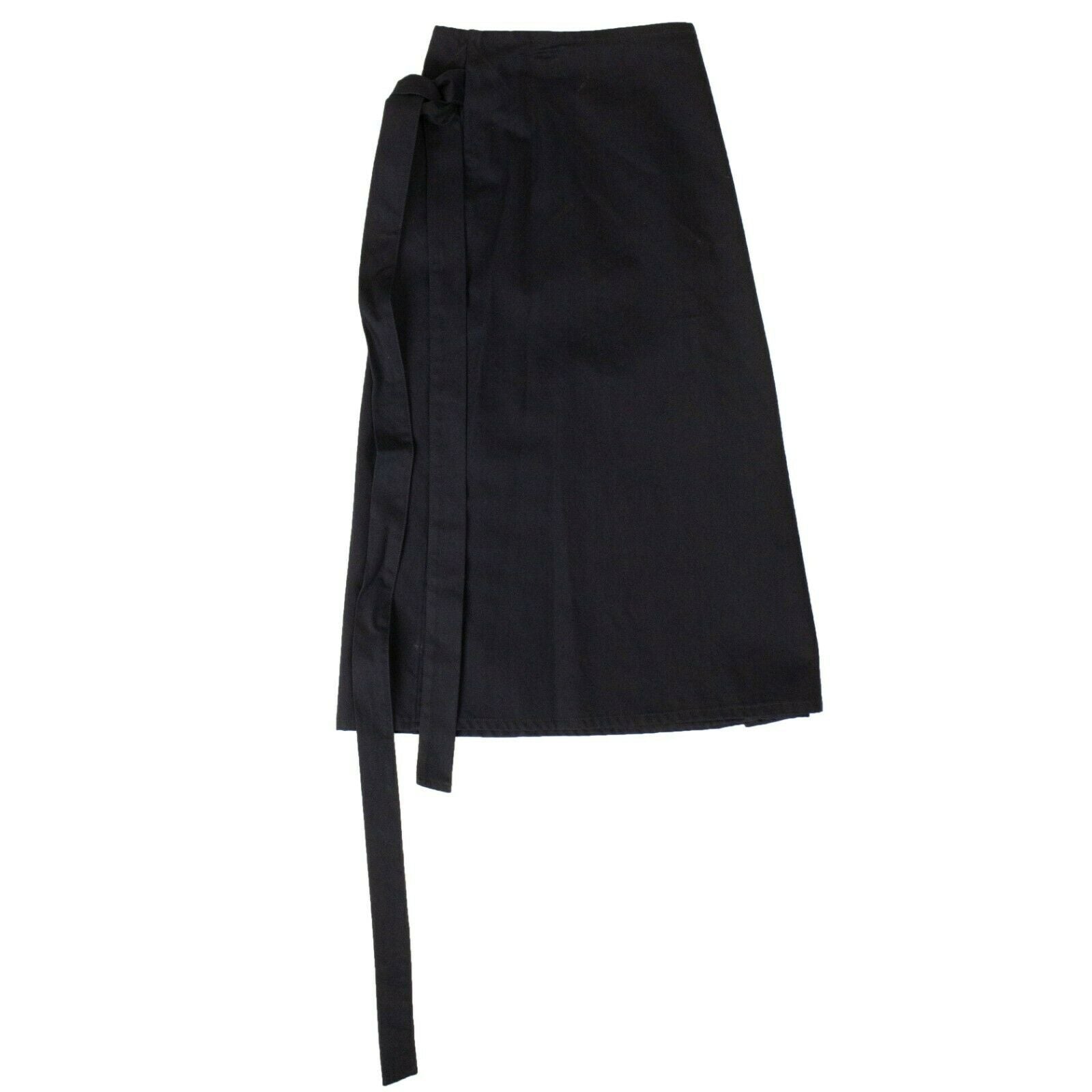 Schwarzer Damen-Midi-Wickelrock mit hohem Bund