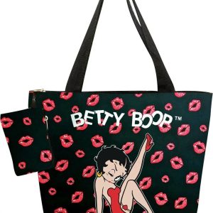 Damen-Windeltragetasche – Black/Red Kisses