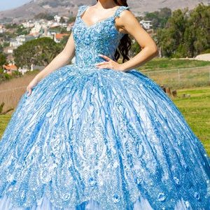 Trägerloses Ombré-Ballkleid für Damen mit transparentem Korsett und bestickten Spitzenapplikationen, Größen 4/XS–16/3X