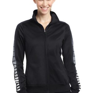 Sport-Tek Dot Track LST93 Jacke – Sublimationsdruck, Damen, Trikotstoff