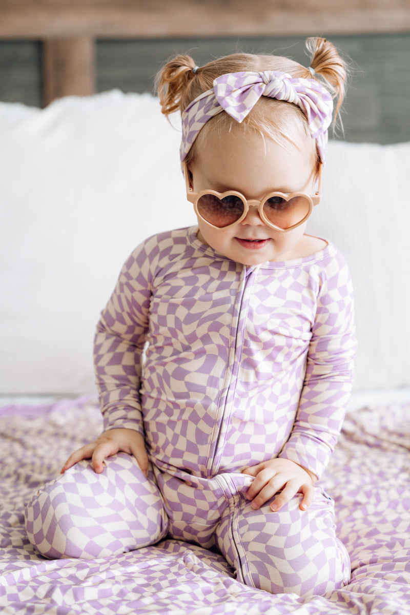 PLUM WAVY CHECKERS Dream-Strampler