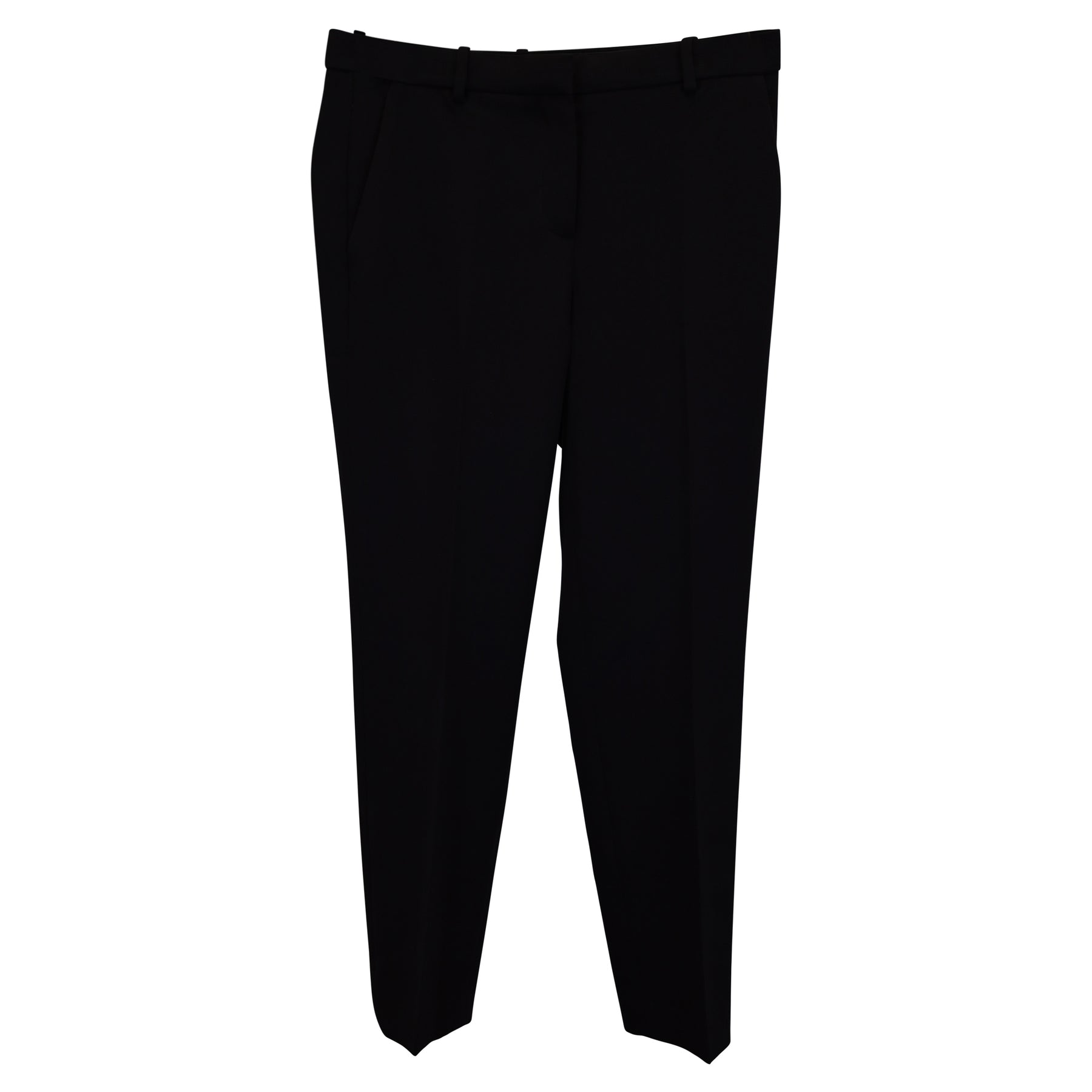 Theory Hose – gerades Bein, niedriger Bund, Schwarz, Wolle, 7733788737596