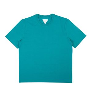 BOTTEGA VENETA Sunrise Kurzarm-T-Shirt aus Baumwolle – Blau, neu mit Etikett