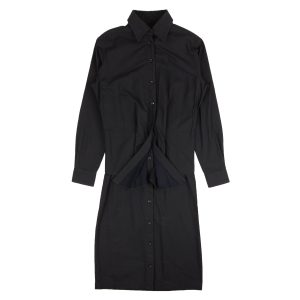 Marineblaues Hemdkleid mit Knopfleiste