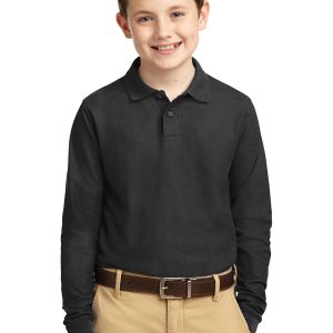Port Authority Silk Touch Langarm-Poloshirt für Jugendliche – Y500LS