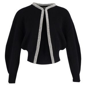 Alexander Wang Strickjacke – Kristallbesatz, Schwarz, Wolle