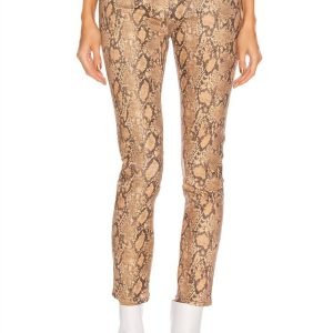 Le High verkürzte Skinny-Hose – Coated Python – 7733828026428
