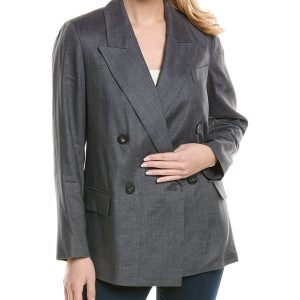Peserico Jacke aus Leinen-Woll-Mischung