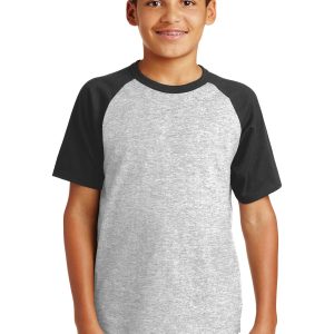 Sport-Tek kurzärmeliges Raglantrikot im Colorblock-Design für Jugendliche – YT201