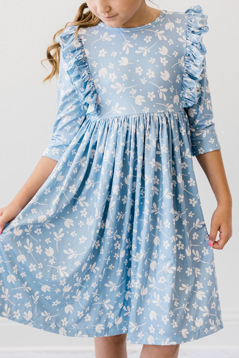 Bluebell 3/4 Kleid mit schwingendem Rock – Rüschen