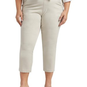 Jeans – mittlerer Bund, Baumwolle, Damen, Capri-Länge, große Größen