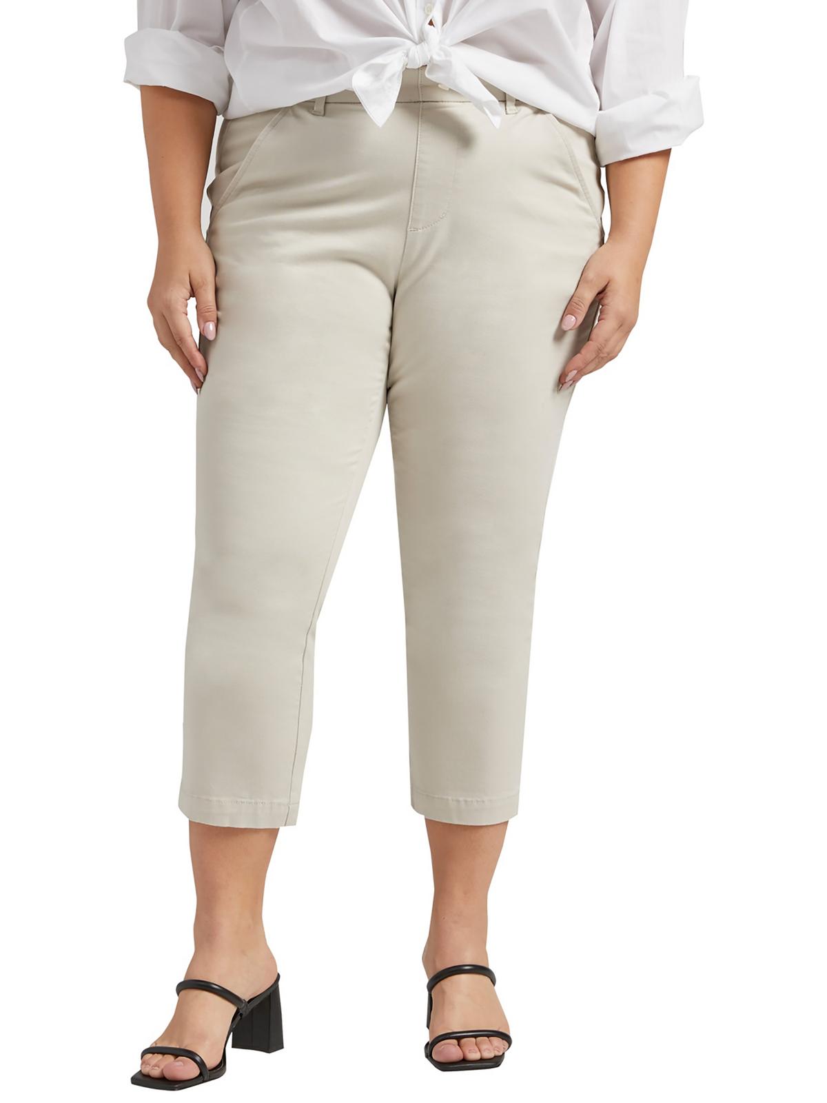 Jeans – mittlerer Bund, Baumwolle, Damen, Capri-Länge, große Größen