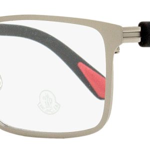 Moncler ML5163H 015 Ruthenium/ 55mm Brille – rechteckige Form, Herren, Schwarz