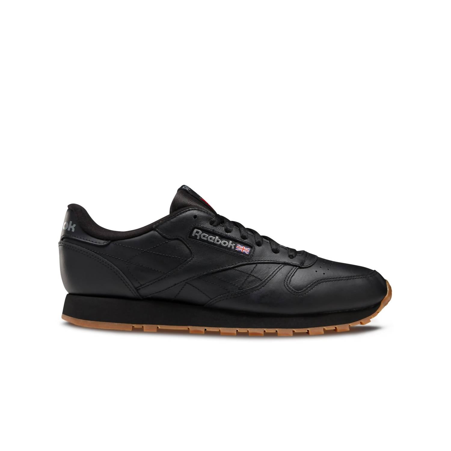 Klassische Herren-Lederlaufschuhe – Schwarz/Gum