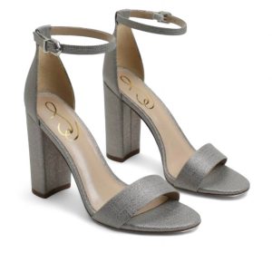 Yaro Sandalen mit Blockabsatz – Zinnfarben