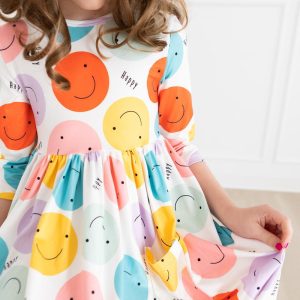 Happy Days 3/4 Kleid mit schwingendem Rock – Taschen