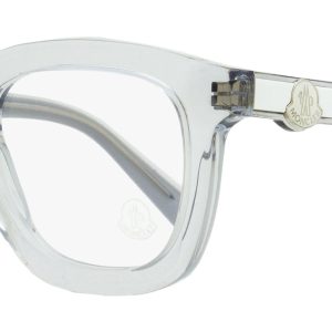 Moncler ML5195 020 48mm Brille – dicke Fassung, transparent, Herren, Weiß