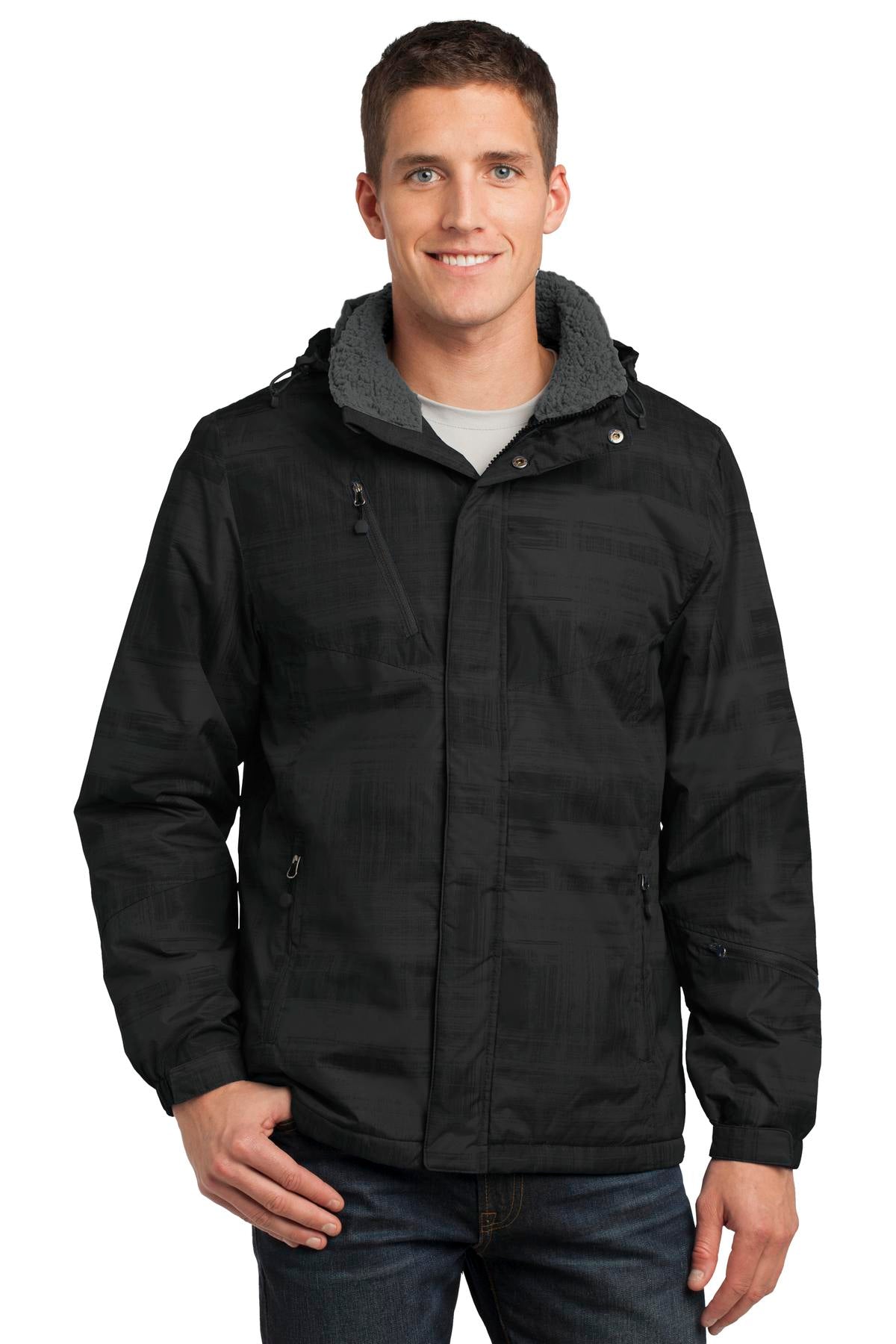 Port Authority isolierte Jacke mit Pinselstrichmuster – J320