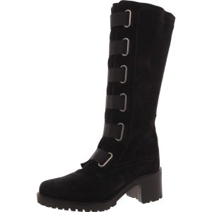 Kniehohe Velourslederstiefel mit gepolsterter Innensohle