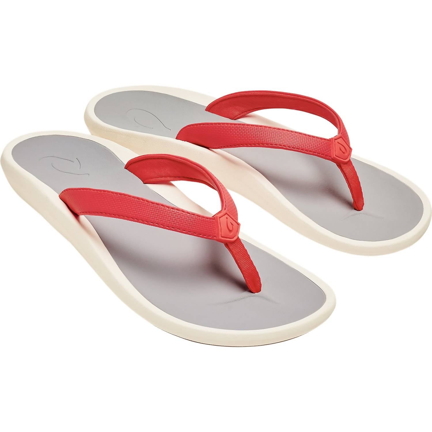 Pi’oe Damen-Sandalen in Hot Coral/Mist Grey