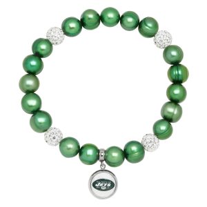 New York Jets 7732539949116 Armband – Kristall, Stretch, Perlen, Grün