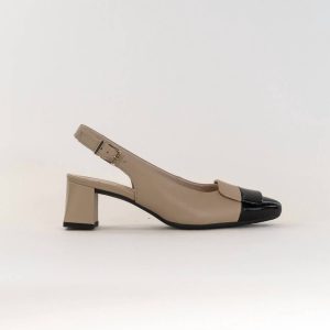 Damenschuhe – Beige/Schwarz