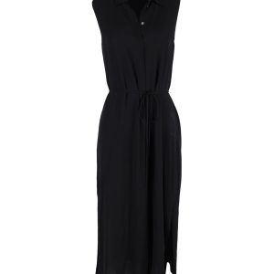Theory ärmelloses Midikleid aus schwarzer Viskose