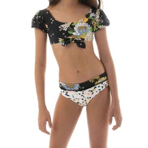 Nights Bouquet Bikini-Set – Mädchen, Schwarz