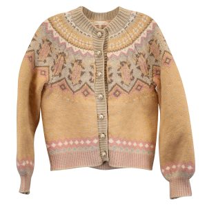 LoveShackFancy Honeypie Boyfriend Strickjacke – Wolle, Gelb – 7733817081916