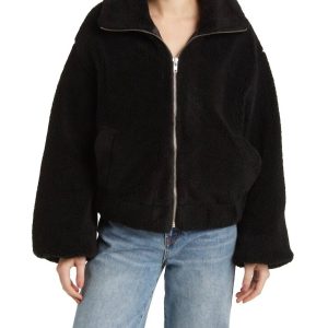 Get Cozy Teddy Jacke – Schwarz