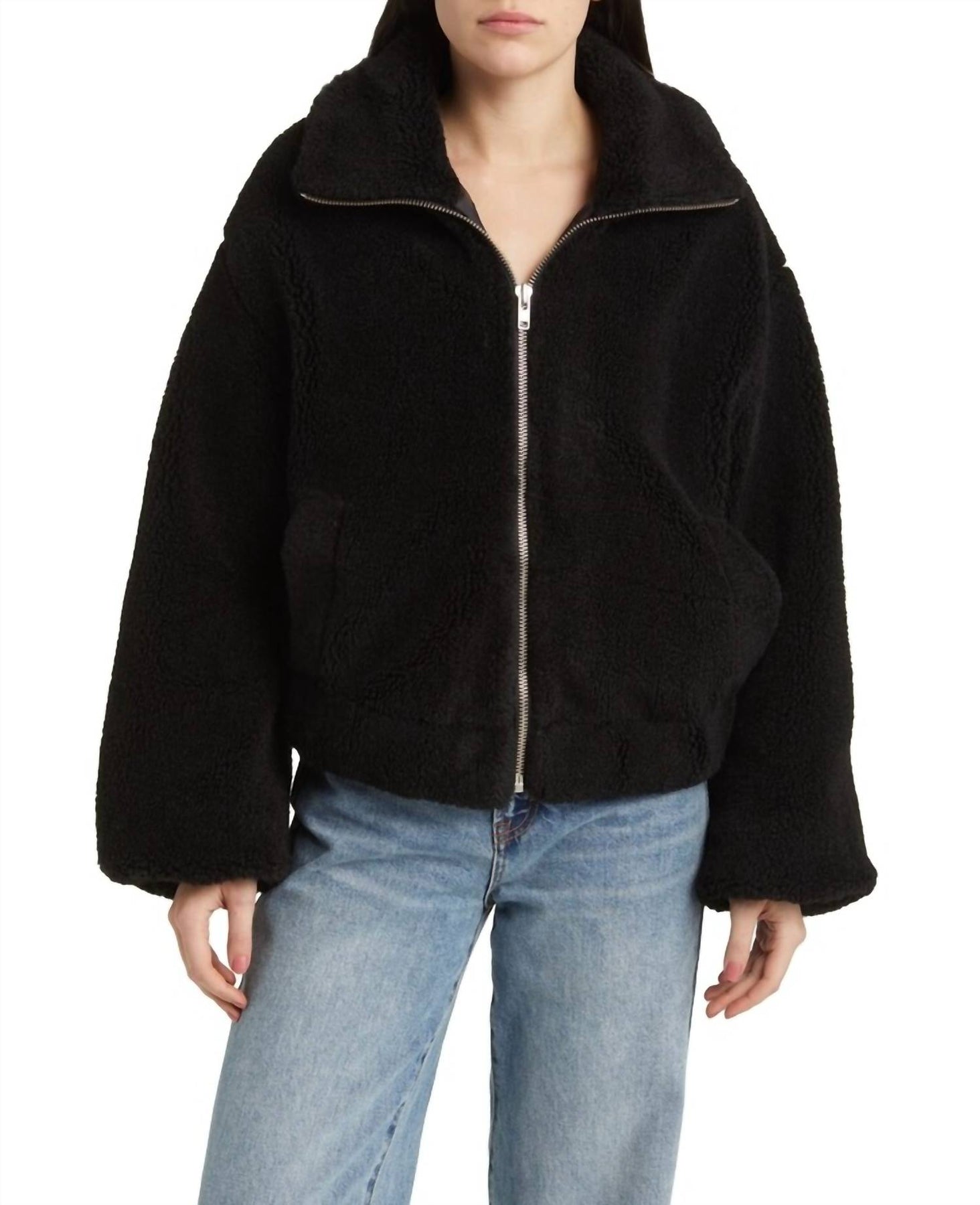 Get Cozy Teddy Jacke – Schwarz