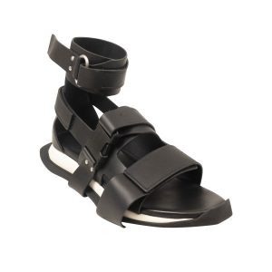 Schwarze Gladi-Ledersandalen