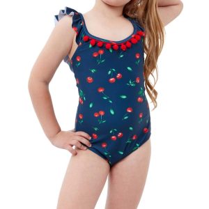 Einteiliger Kinder-Badeanzug mit Rundhalsausschnitt – GTK Cherries – 7733719498812