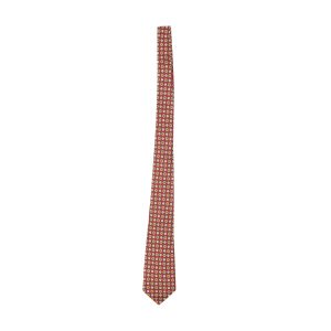 Brioni handgefertigte Seidenkrawatte mit Blumenmuster in Rot